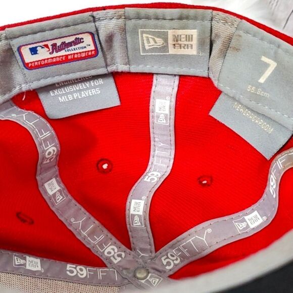 MLB Ohio Cincinnati Reds Red Baseball 59Fifty Size 7 New Era Fitted Baseball Hat - Picture 16 of 17